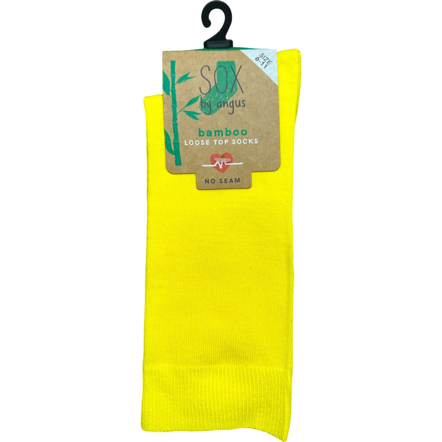 Bamboo Plain Loose Top Socks - NO SEAM - Yellow
