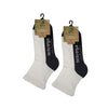 Bamboo a Quarter Crew Cushion Foot Loose Top socks - NO SEAM - White/Black
