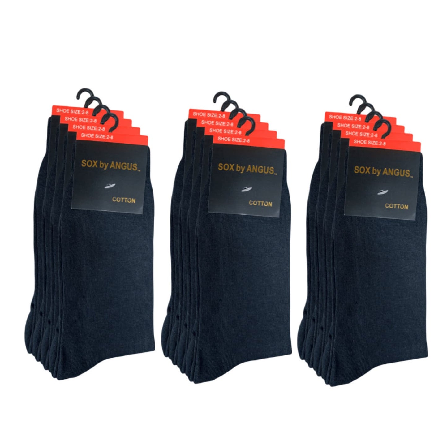 Cotton Plain Business Socks - Black