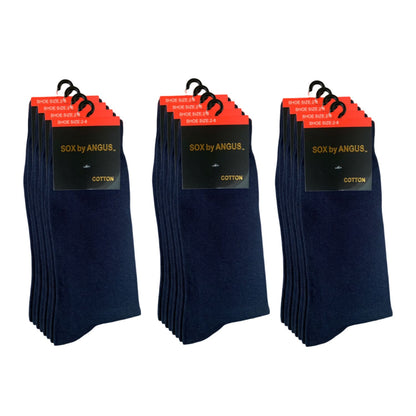 Cotton Plain Business Socks - Navy