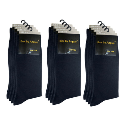 Cotton Plain Business Socks - Black