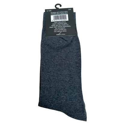 Cotton Plain Business Socks - Charcoal