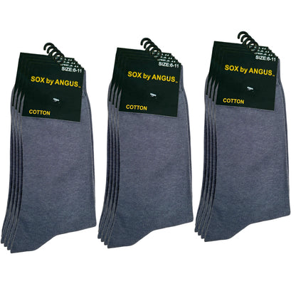 Cotton Plain Business Socks - Dark Gery