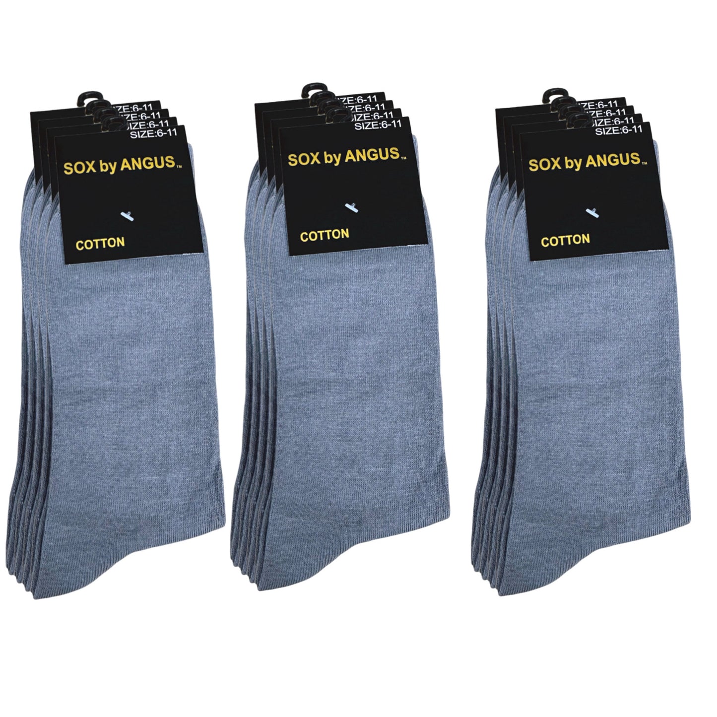 Cotton Plain Business Socks - Grey