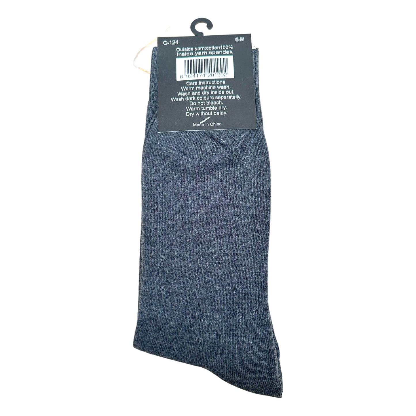 Cotton Plain Business Socks - Mid Charcoal