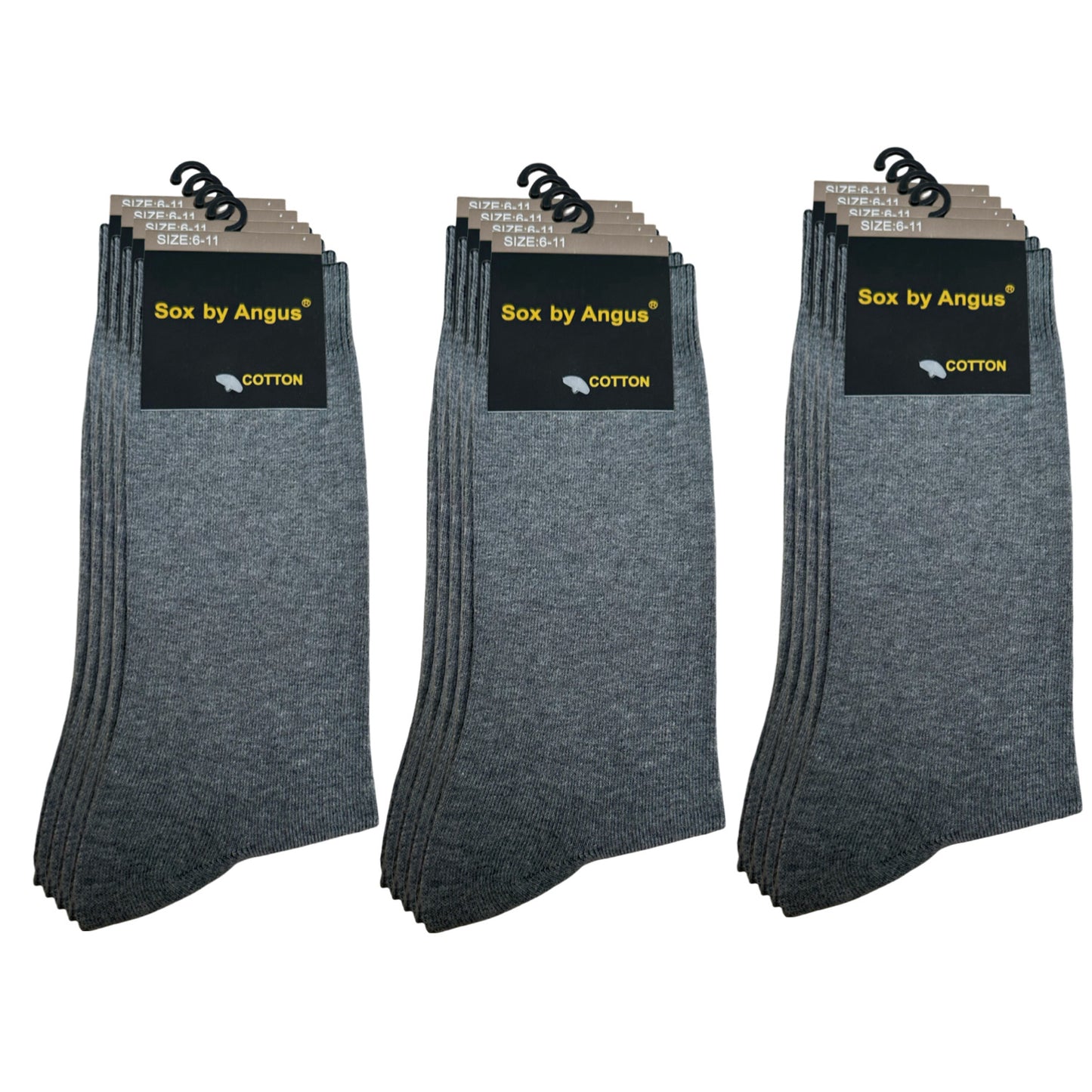 Cotton Plain Business Socks - Mid Charcoal