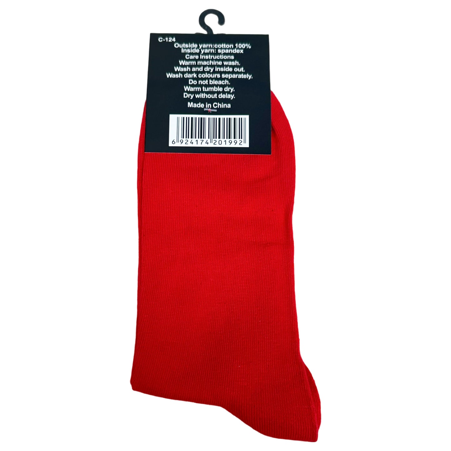 Cotton Plain Business Socks - Red