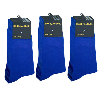 Cotton Plain Business Socks - Royal Blue