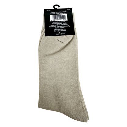 Cotton Plain Business Socks - Sand Beige