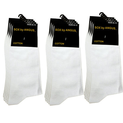 Cotton Plain Business Socks - White