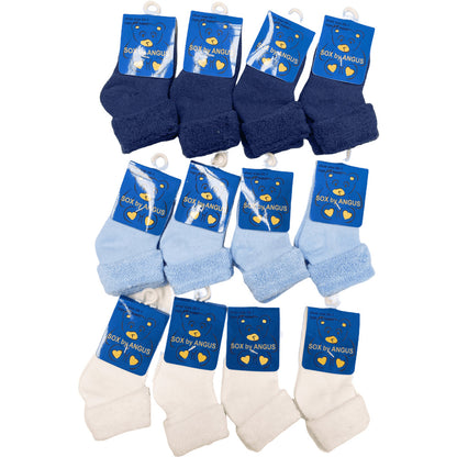 New Born Boy Cotton Cushion Turn-over top Socks