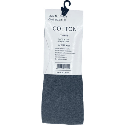 Cotton Full Length Tights - Charcoal