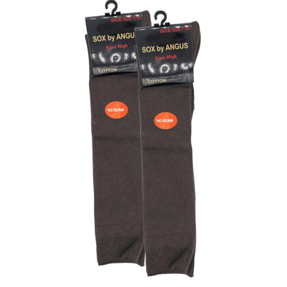 NO SEAM - Knee High Cotton Socks - Grey