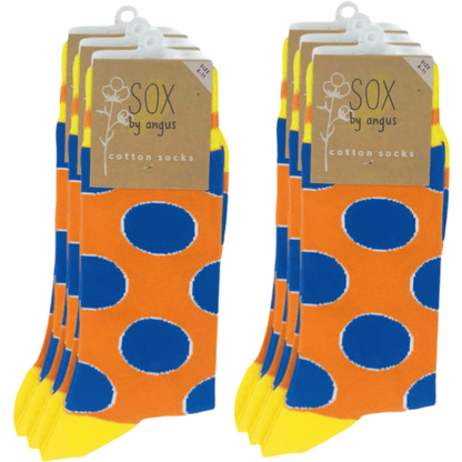 Orange and Blue Circles Socks