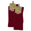 Cotton Plain Cushion Foot Loose Top Socks - Burgundy - NO SEAM