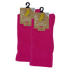 Cotton Plain Cushion Foot Loose Top Socks - Hot Pink - NO SEAM