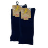 Cotton Plain Cushion Foot Loose Top Socks - Navy - NO SEAM