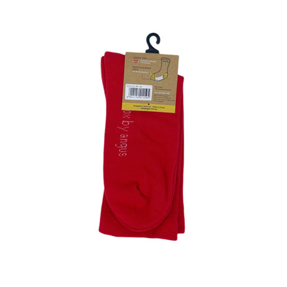 Cotton Plain Cushion Foot Loose Top Socks - Red - NO SEAM