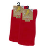 Cotton Plain Cushion Foot Loose Top Socks - Red - NO SEAM