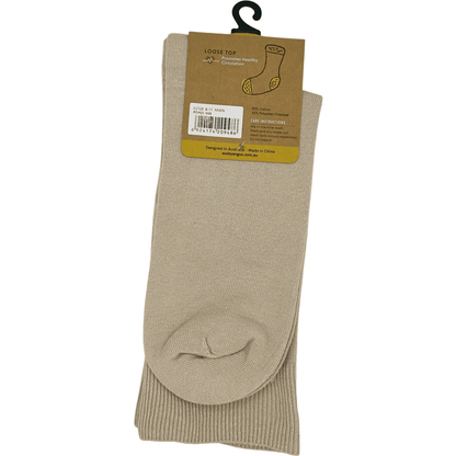 Cotton Loose Top Socks - NO SEAM - Fawn