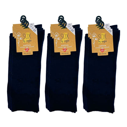 Cotton Loose Top Socks - NO SEAM - Navy