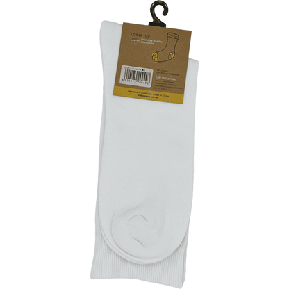 Cotton Loose Top Socks - NO SEAM - White