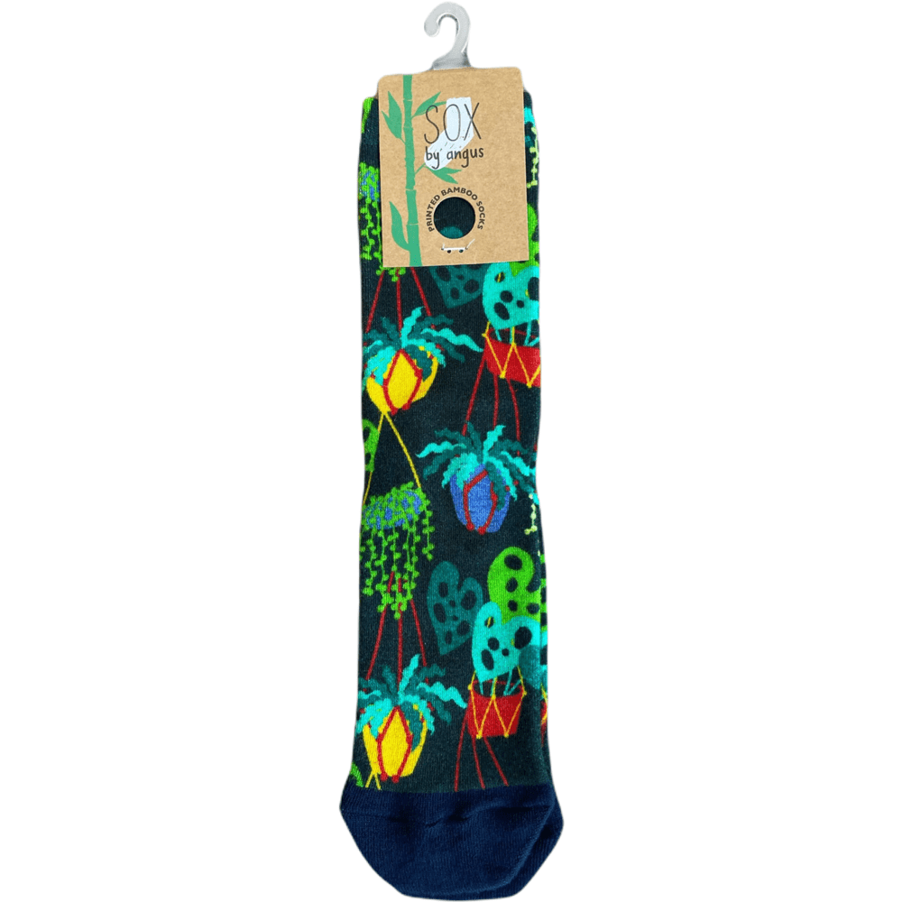 HANGING PLANT SOCKS-Digital Printed Bamboo Novelty Socks