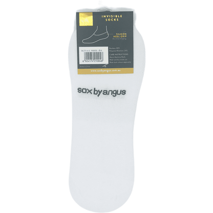 Bamboo invisible socks-high cut-White