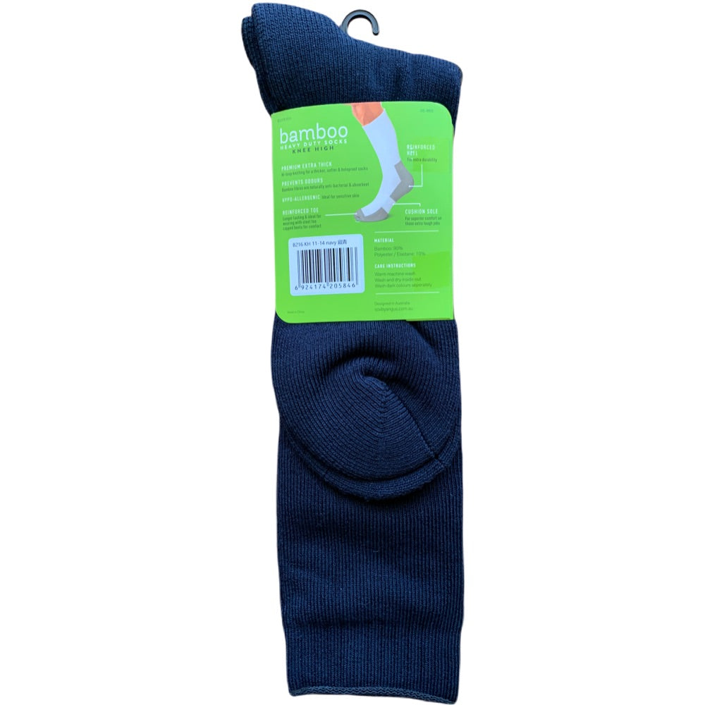 Bamboo Heavy Duty Socks Knee High Navy