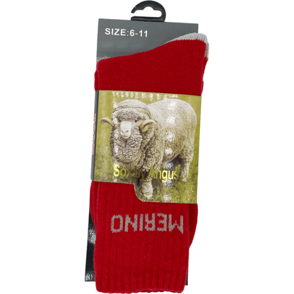 Merino Wool Hiker Socks - Red