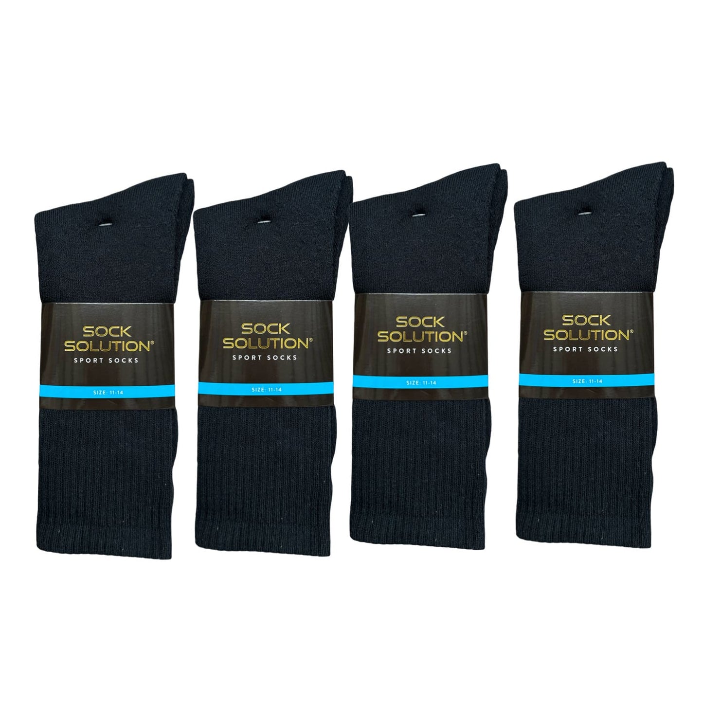 Recycle Cotton Crew Sport Socks - Black