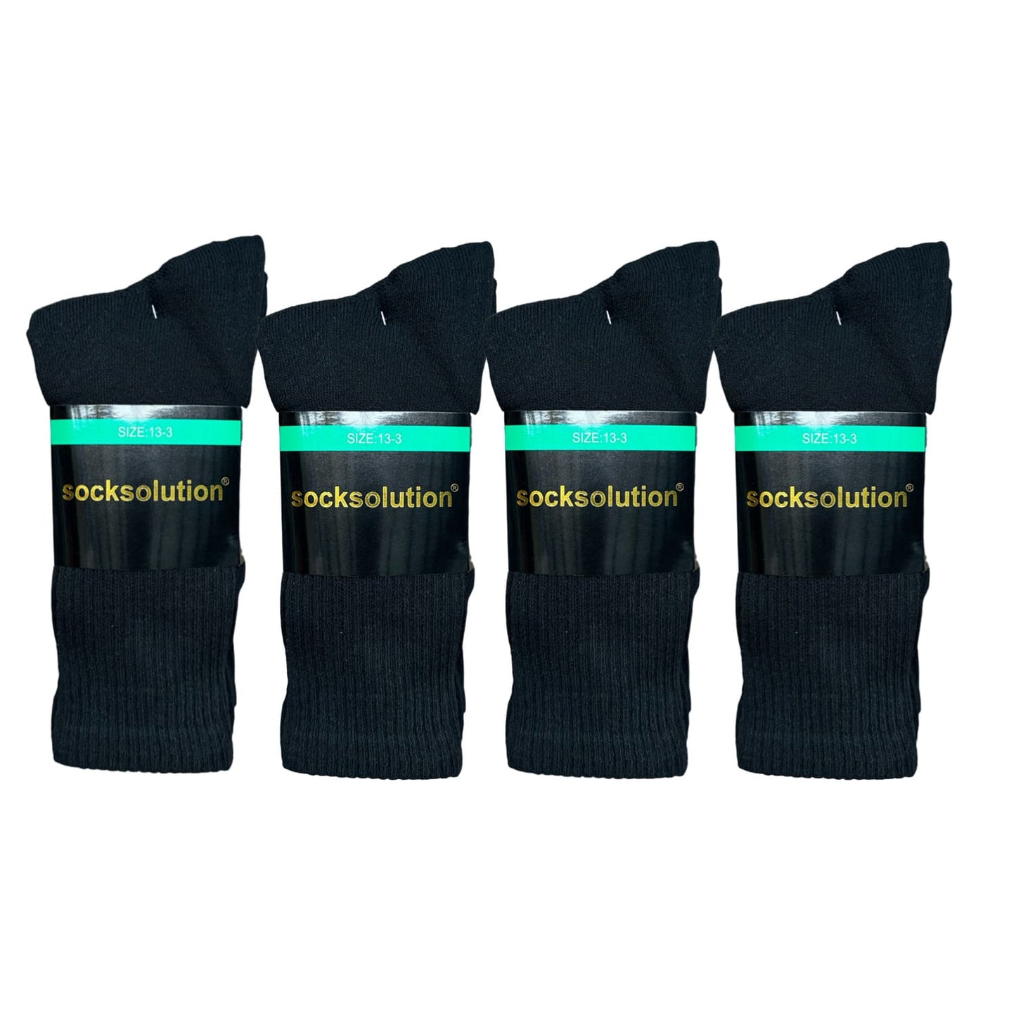 Recycle Cotton Crew Sport Socks - Black