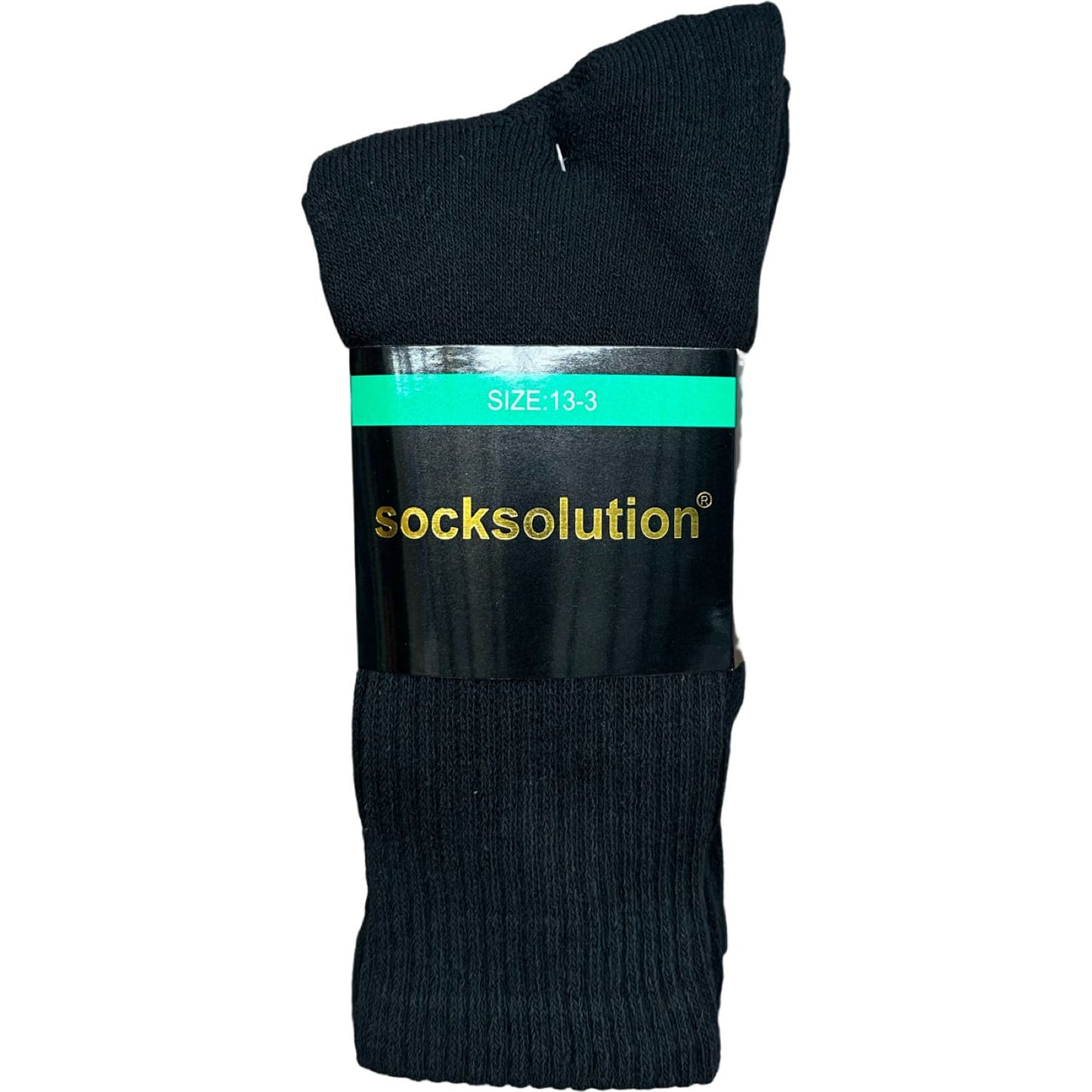 Recycle Cotton Crew Sport Socks - Black