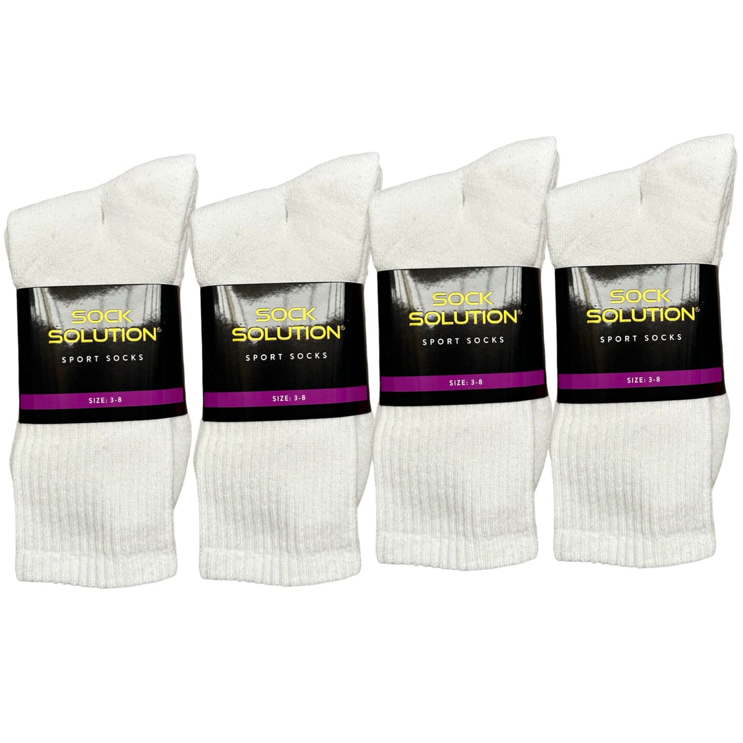 Recycle Cotton Crew Sport Socks - White