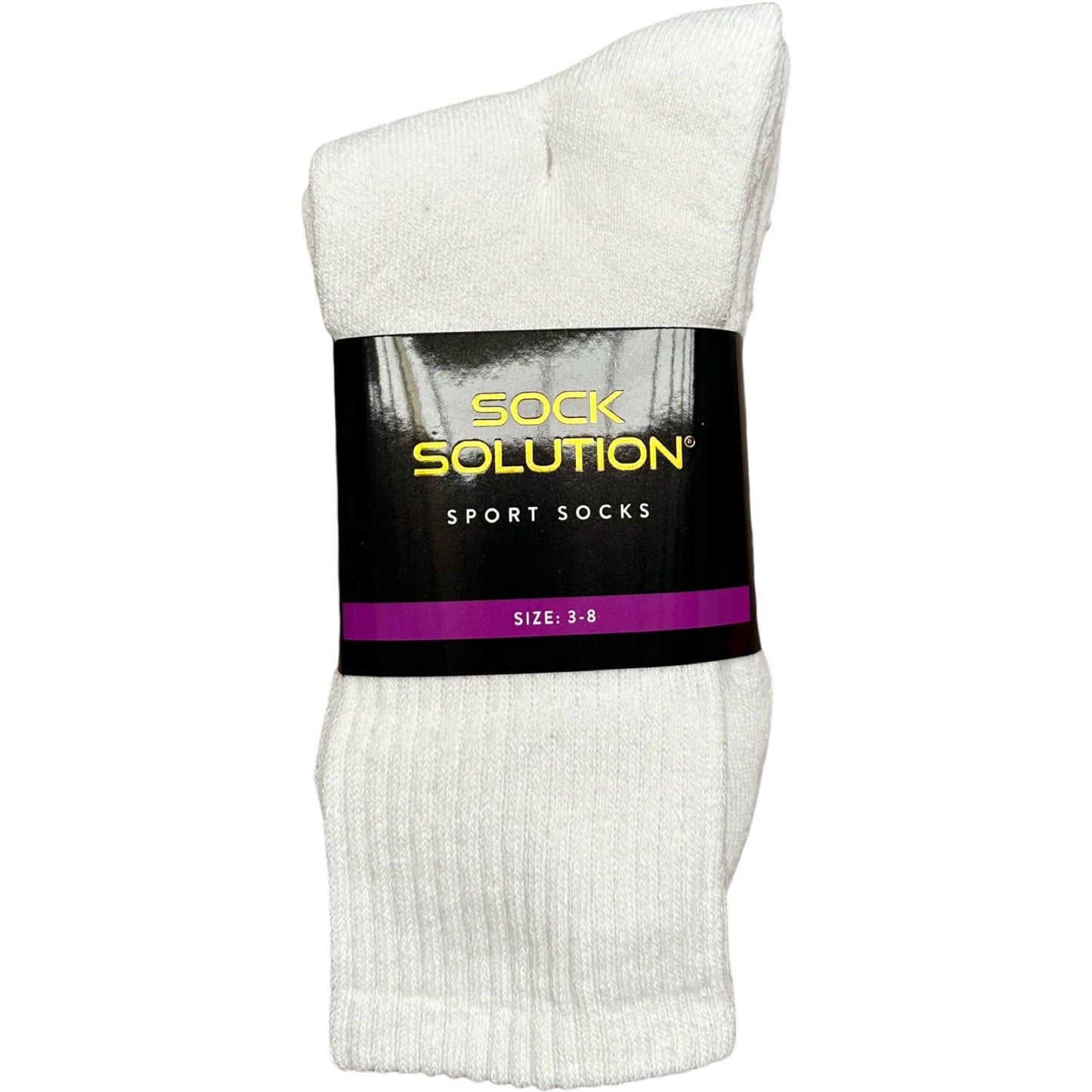 Recycle Cotton Crew Sport Socks - White