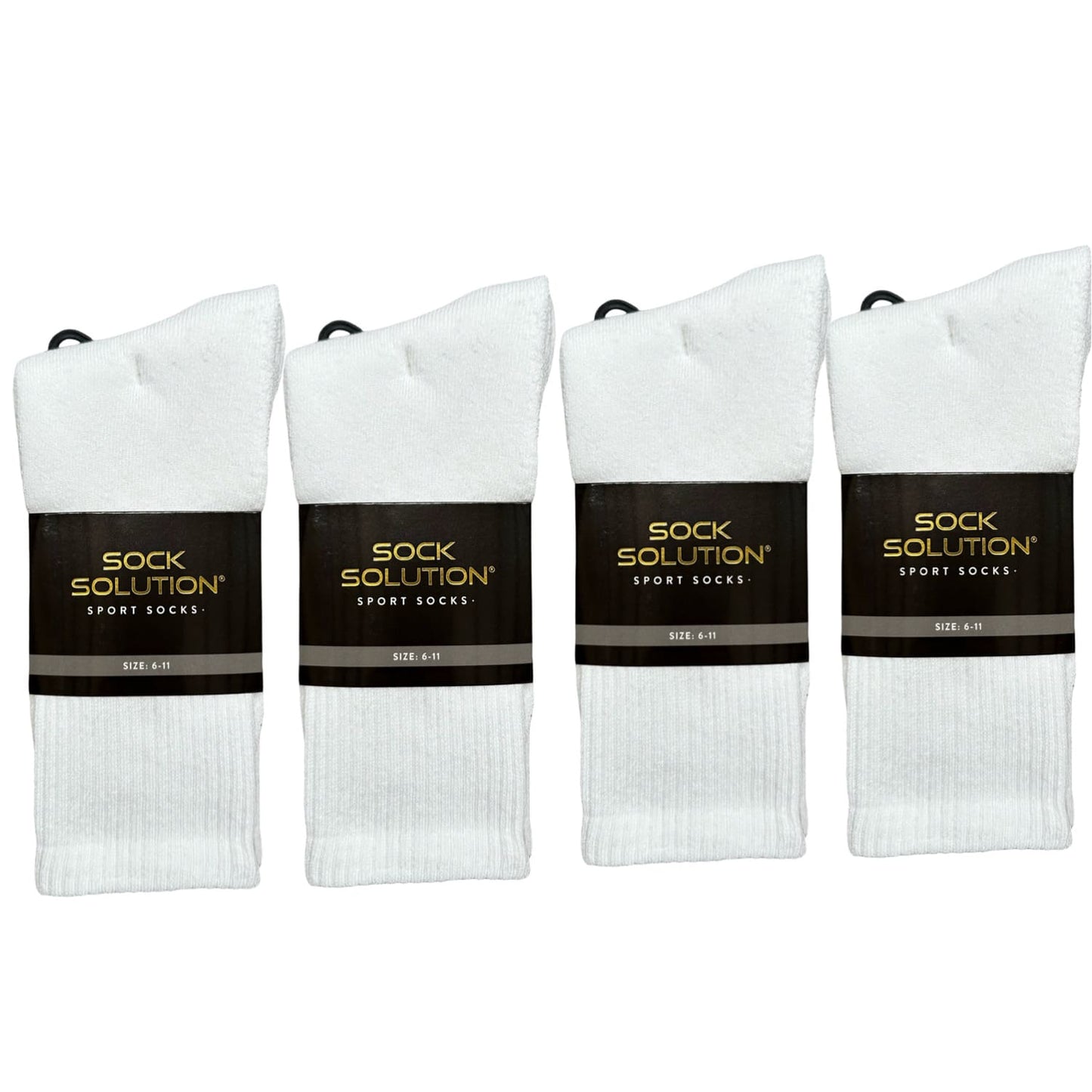 Recycle Cotton Crew Sport Socks - White