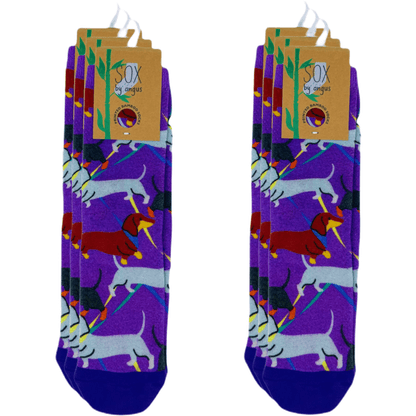 SAUSAGE PUP SOCKS-Digital Printed Bamboo Novelty Socks