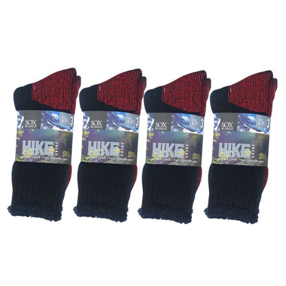 Wool Blend HIKE Socks 3 Pack - Black/Red