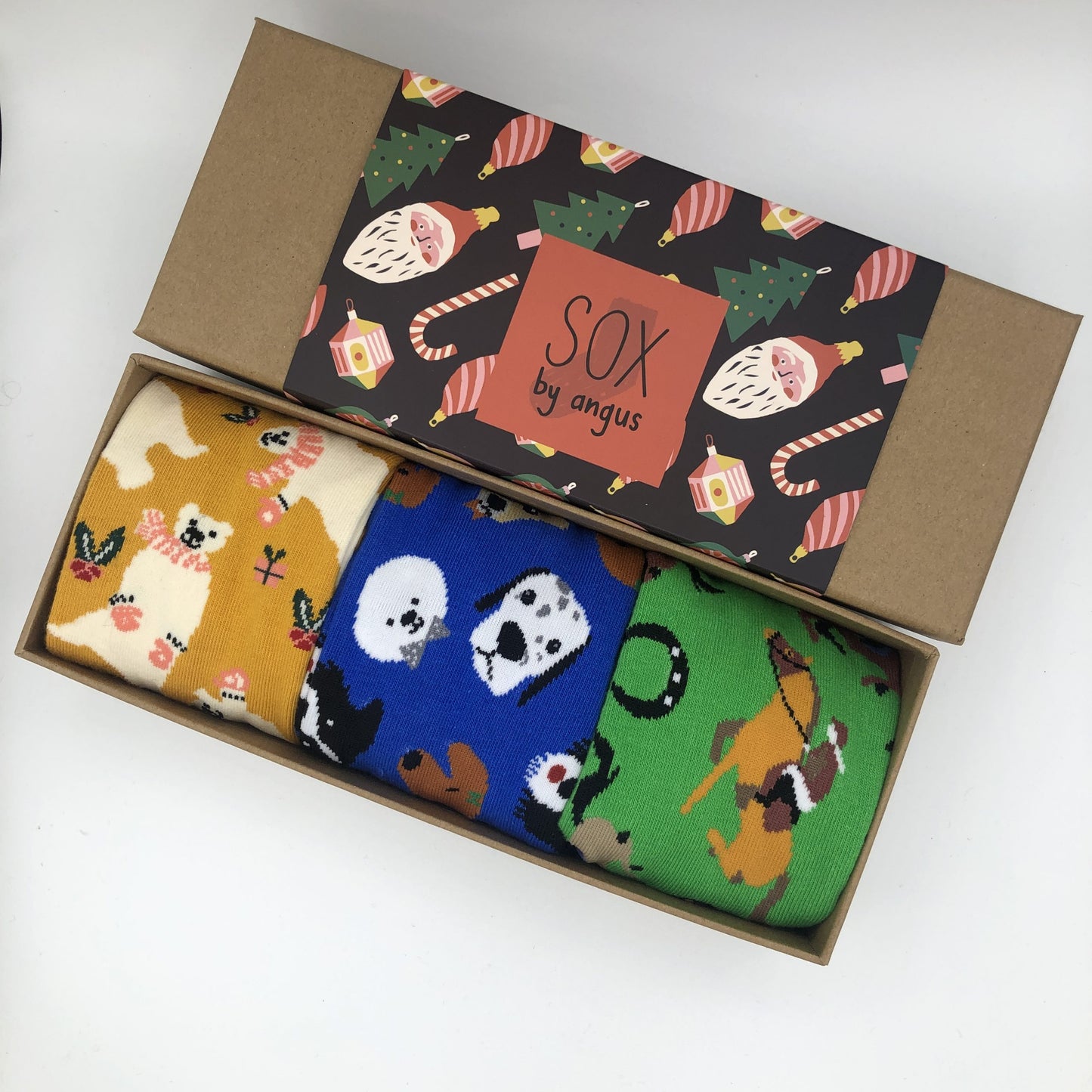 X'mas Gift Box A (Combed cotton novelty socks)