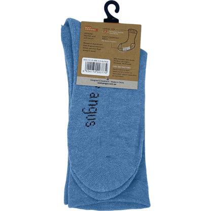 Angora Wool Blend Cushion Sole Loose Top Socks - NO SEAM - Sky Blue