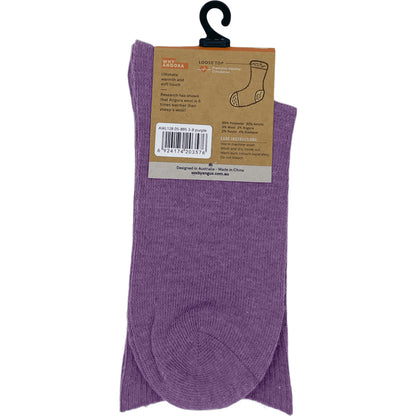 Angora Wool Blend Loose Top Socks - NO SEAM - Purple