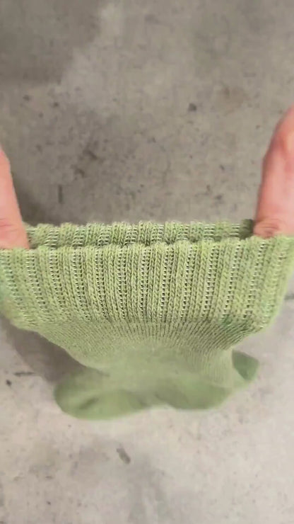 Angora Wool Blend Cushion Crew Socks - Orange