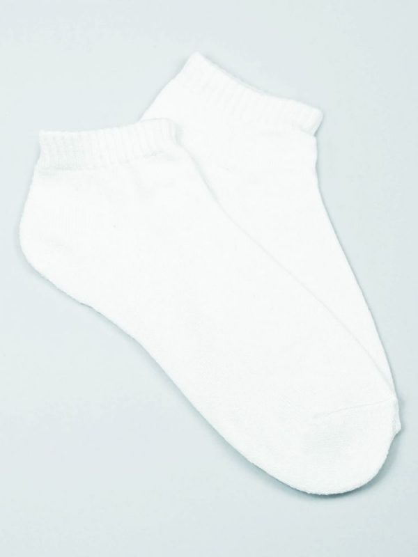 Bamboo Cushion Anklet Socks – Plain White