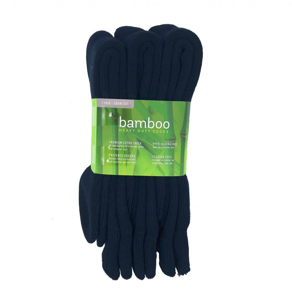 Bamboo Heavy Duty Socks - 3 Pairs Pack - Navy