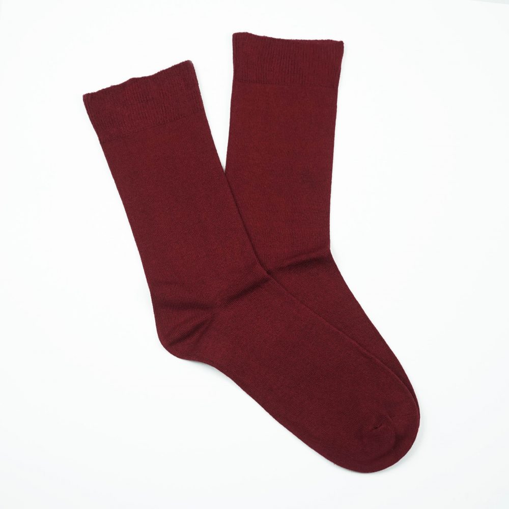 Bamboo Plain Loose Top Socks - NO SEAM – Burgundy - 6 - 11, Single Buy $8/pair