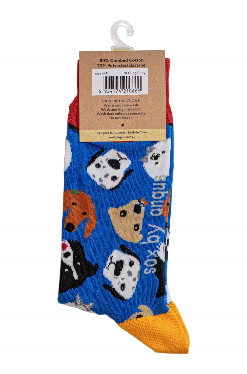 cotton novelty socks dog party