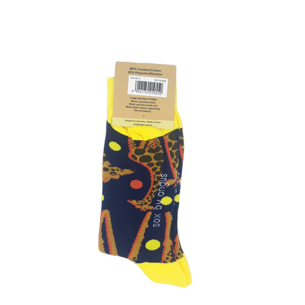 cotton novelty socks giraffe