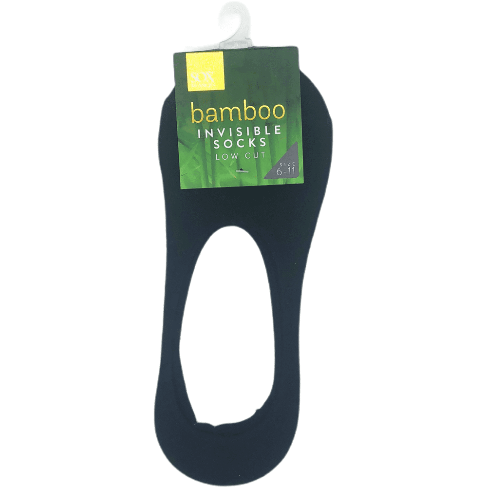Bamboo invisible socks-medium cut-Black