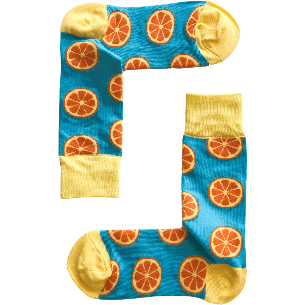 Orange Socks - 3 - 8, Bulk Buy $60/6 pairs