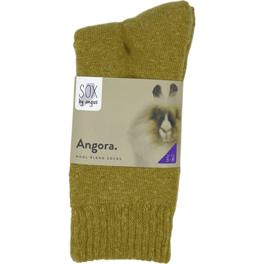 Angora Wool Blend Socks 2 Pair Pack - Mustard